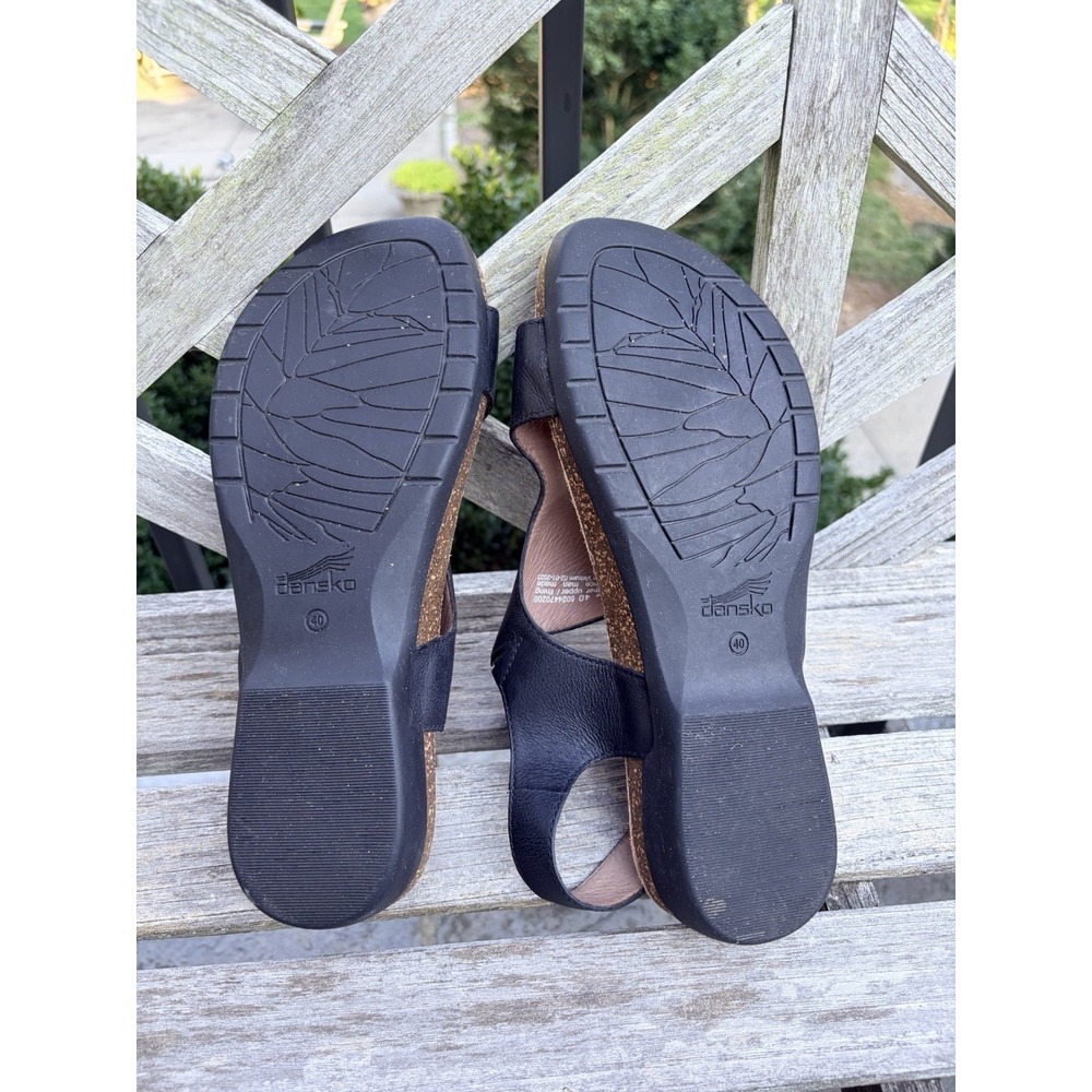 Dansko Reece Sandals Black Leather Thong Slide Womens Size EU 40 US 9.5-10 - Picture 7 of 7